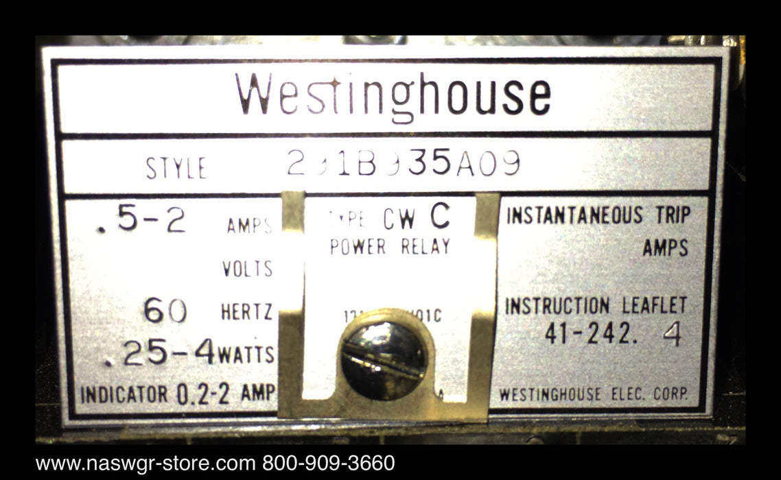 CWC ~ Westinghouse Directional Ground Relay ~ 291B935A09