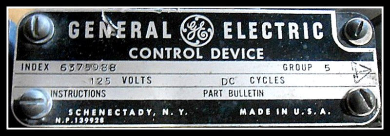 GE 6375988 Magneblast Control Device / Closing Relay / Control Relay