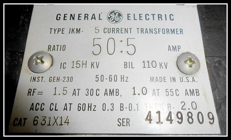 GE 631X14 JKM-5 Current Transformer