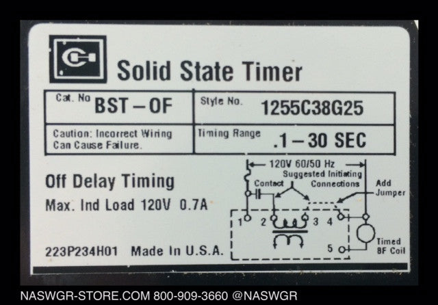 BST-0F ~ Cutler Hammer Industrial Control Relay BST