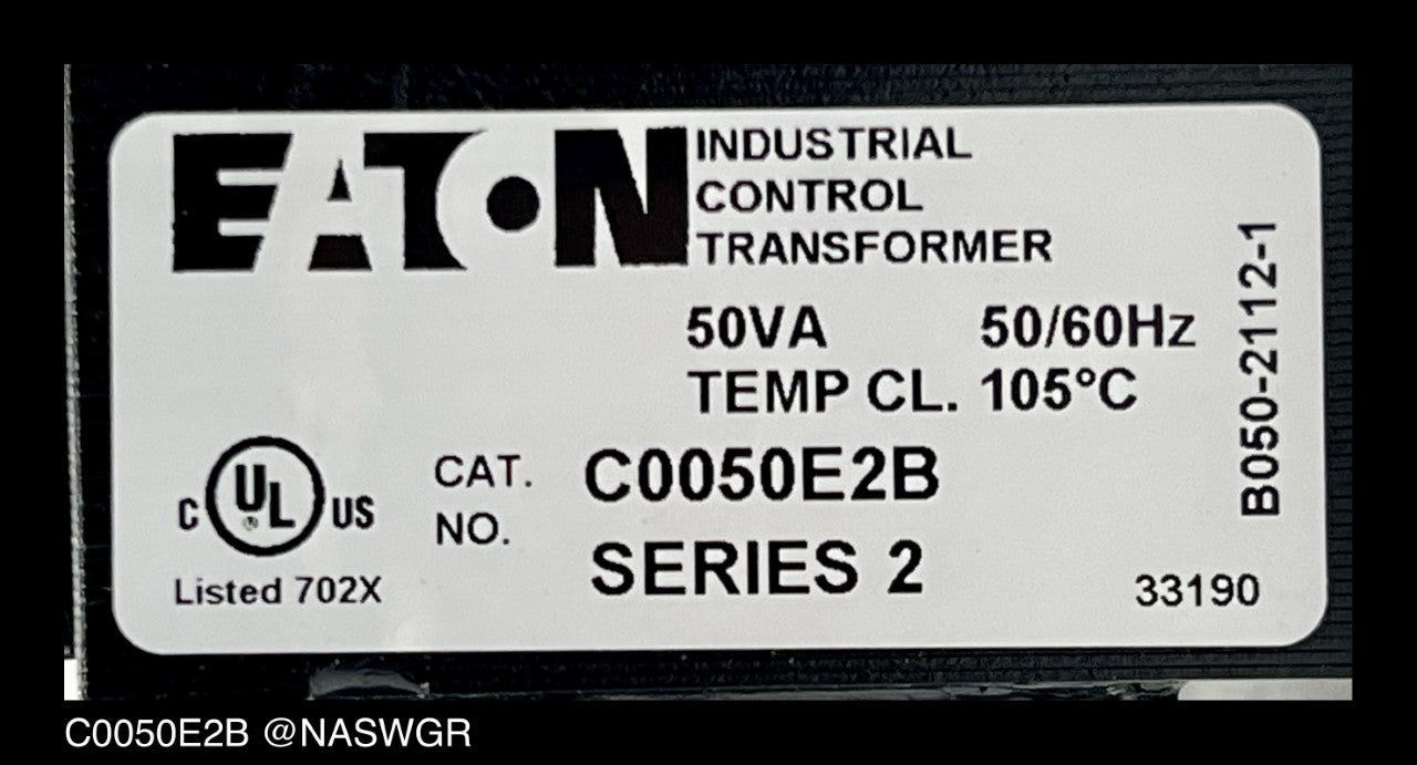 Eaton C0050E2B Industrial Control Transformer - 240x480:24v - Unused