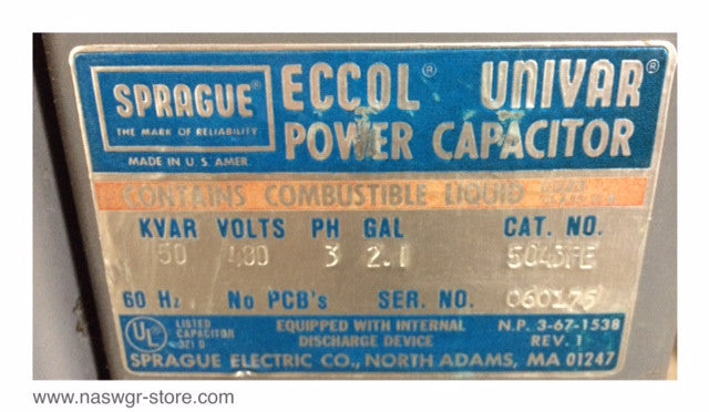 5043FE , Sprague 504FE Eccol Univar Power Capacitor