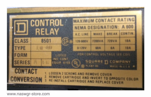 L0-40 ~ Square D L0-40 Control Relay ~ Class 8501