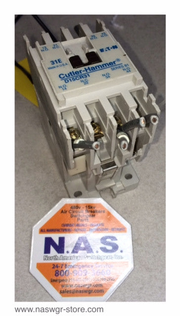 D15CR31 , Cutler Hammer D15CR31 Contactor , 31E , 4095 , 110V 50 Hz. , 120V 60 Hz. , 9-2875-1 , D15CR31
