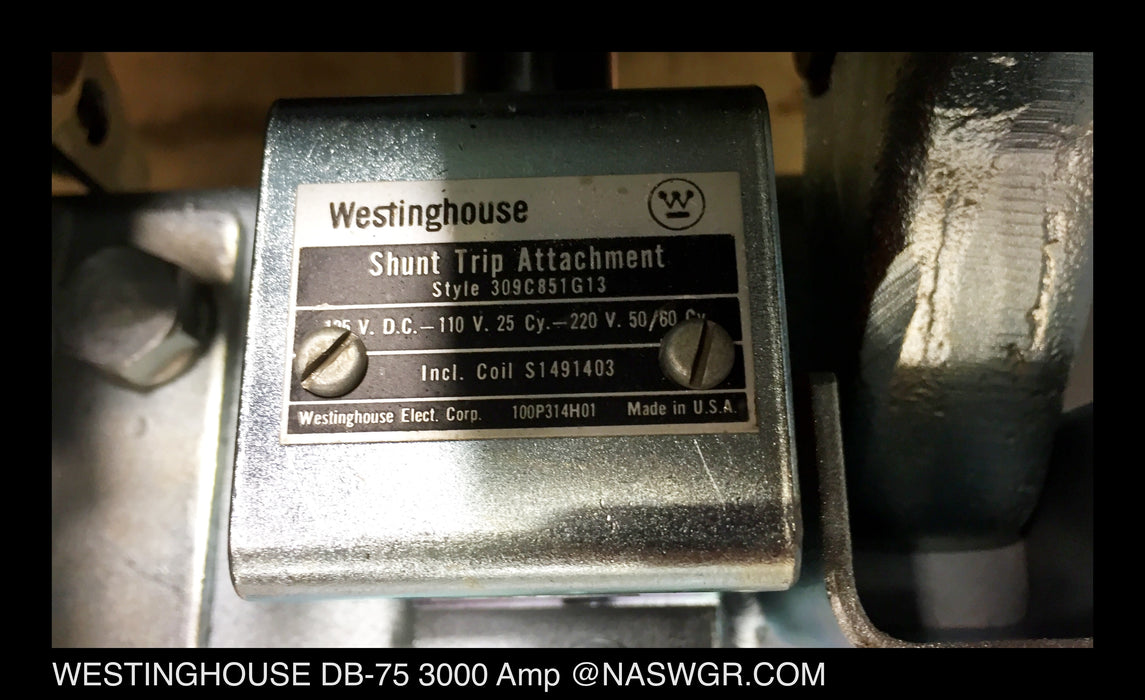DB-75 ~ Westinghouse DB-75 Circuit Breaker ~ 3000 Amp