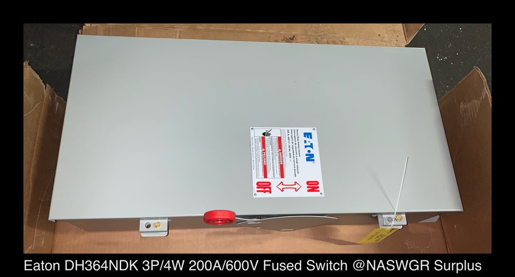 Eaton DH364NDK Heavy Duty Safety Switch - 200A/600V/3P4W/N12/3R - Unused