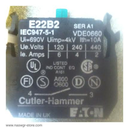 E22B2 ~ Cutler Hammer E22B2 Micro Switch