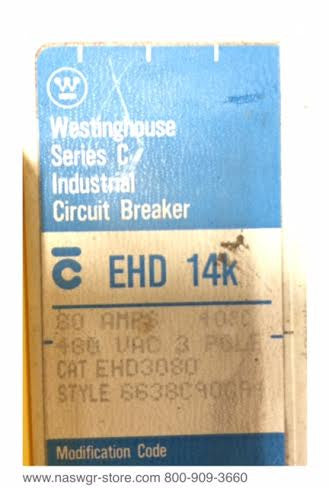 Westinghouse EHD3080 Molded Case Circuit Breaker - 80 Amp