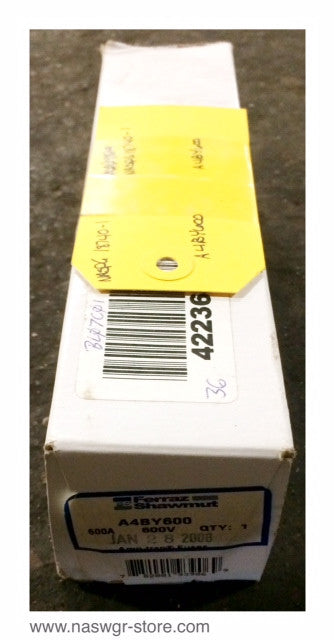 A4BY600 , Ferraz Shawmut A4BY600 Fuse , 600 Volt , 600 Amp , Unused Surplus in Box , A4BY600
