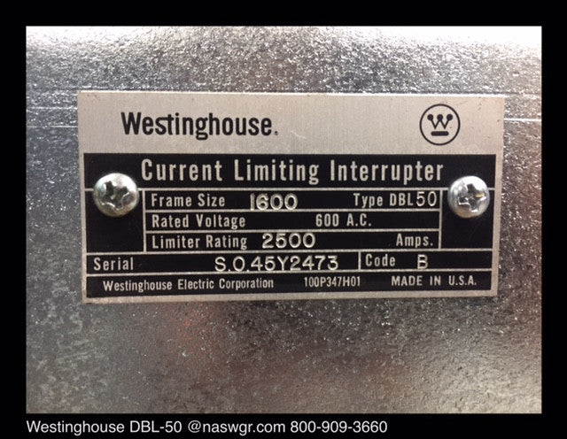 DBL-50 ~ Westinghouse DBL-50 Circuit Breaker 1600 Amp
