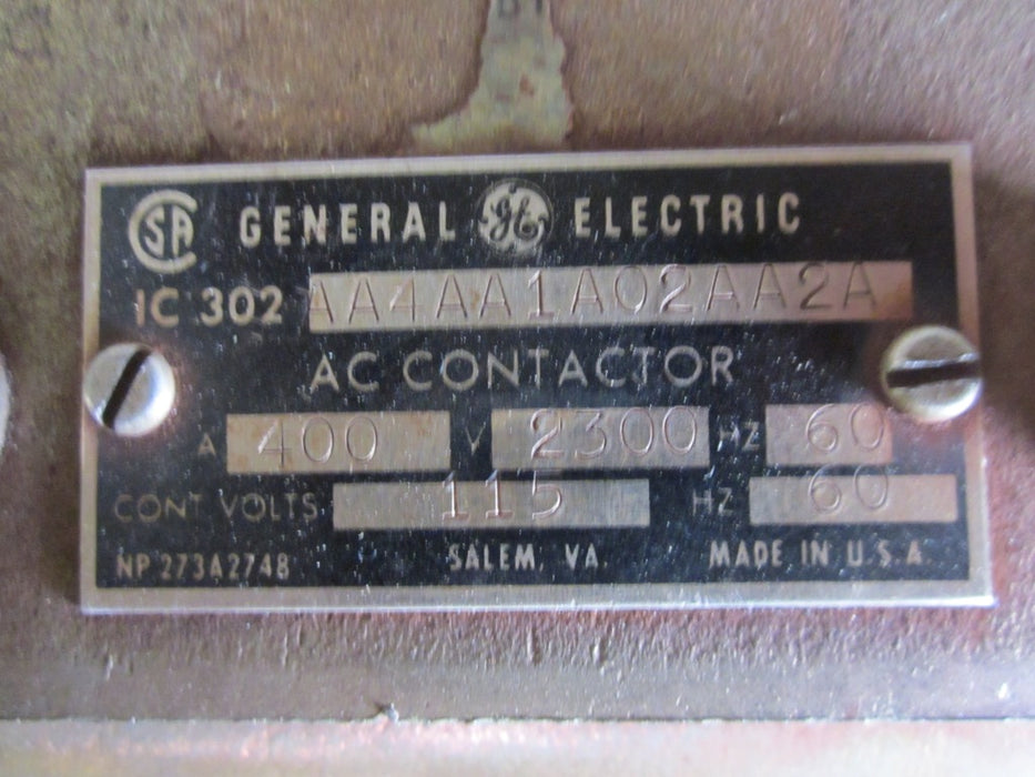 IC302AA4AA1A02AA2A General Electric AC Contactor