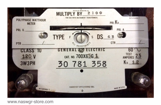 700X63G1 ~ GE 700X63G1 Polyphase Watthours Meter