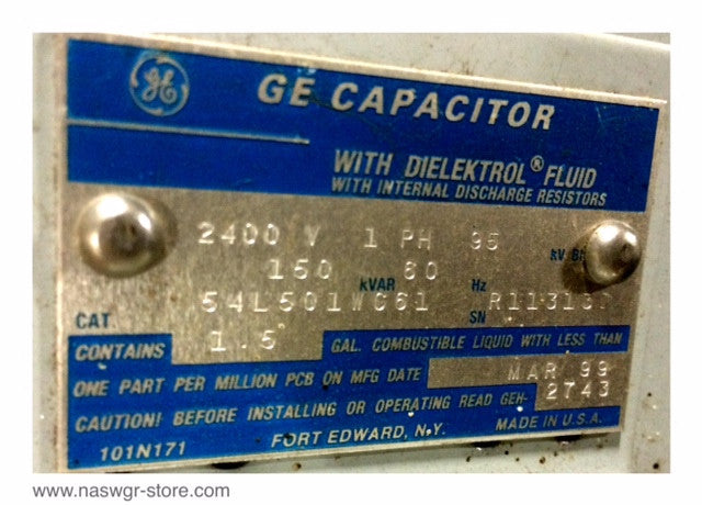 54L501WC61 , GE 54L501WC61 Capacitor , 2400V , NO PCB'S , Contains liquid Dielektrol