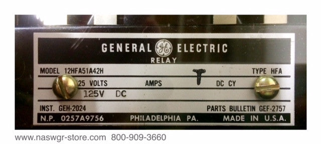 General Electric 12HFA51A42H Relay