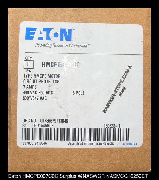 Eaton HMCPE007C0C Motor Circuit Protector - 7 Amp ~ Unused Surplus