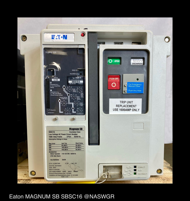 Eaton Magnum SB SBSC16 Circuit Breaker (E/O,D/O) - 1600 Amp