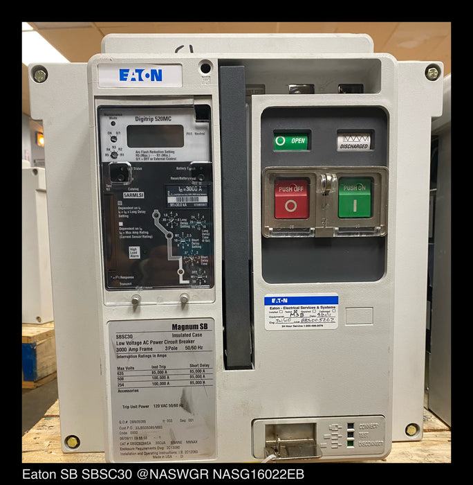 Eaton Magnum SB SBSC30 Circuit Breaker (M/O,D/O) - 3000 Amp