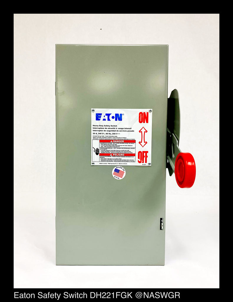 Eaton DH221FGK Heavy Duty Safety Switch - 30A/240V/2P/N1 - Unused