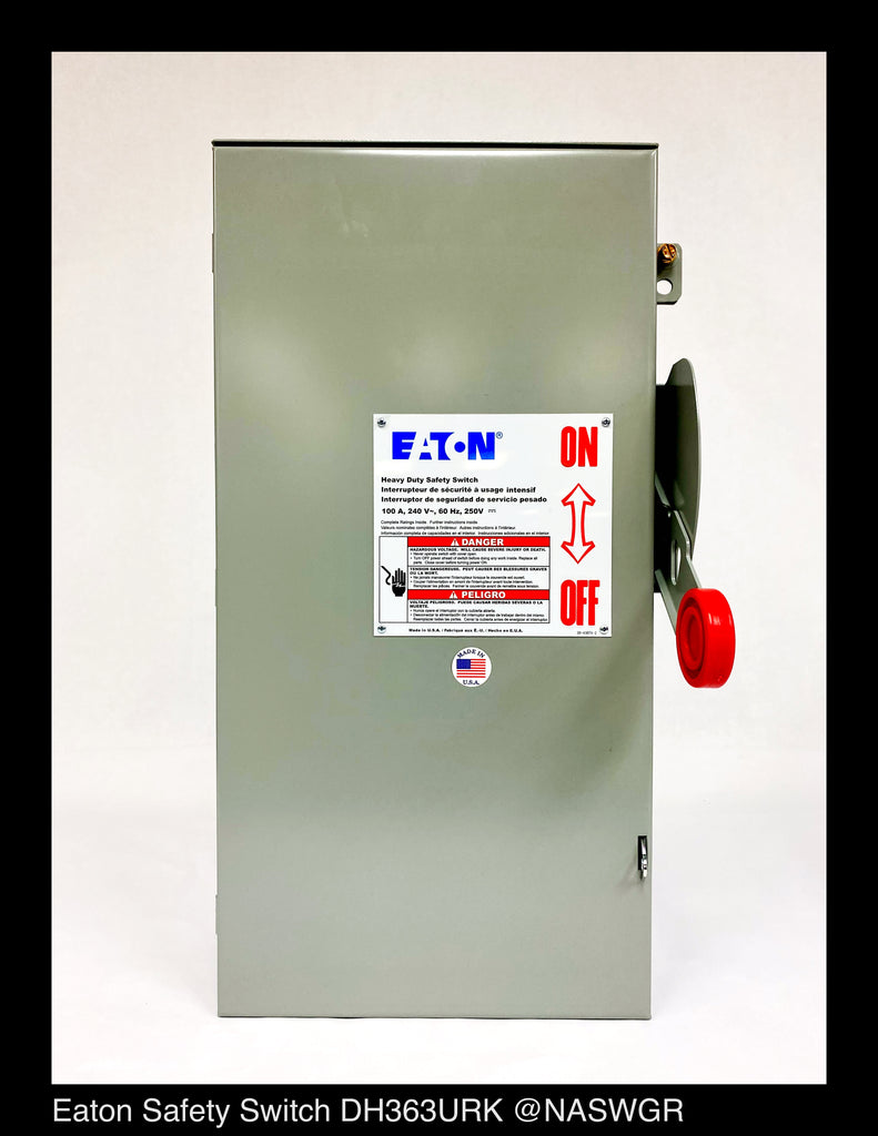 Eaton DH363URK Heavy Duty Safety Switch 100A/600V/3P/N3R Unused