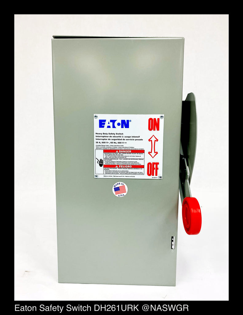 Eaton DH261URK Heavy Duty Safety Switch - 30A/600V/2P/N3R - Unused