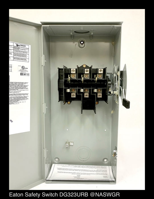 Eaton DG323URB General Duty Safety Switch - 100A/240V/3P/N3R - Unused