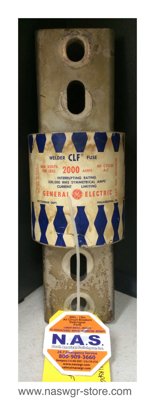 GF30W20 , GE GF30W20 Current Limiting Fuse , 2000 Amp , 60 Cycles AC , 600 Volt , GF30W20