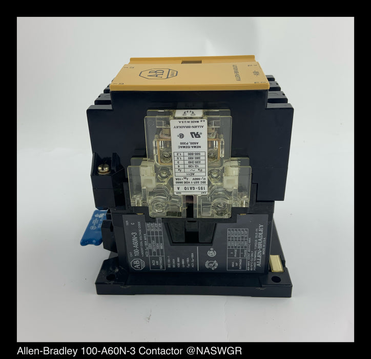 Allen-Bradley 100-A60N-3 Contactor ~ 60 Amp