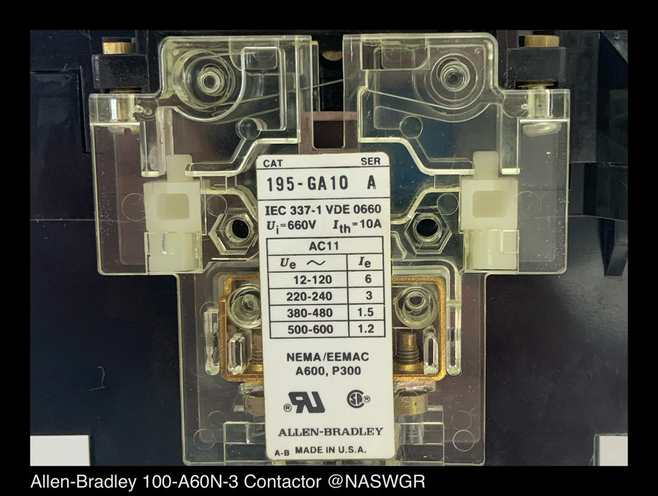 Allen-Bradley 100-A60N-3 Contactor ~ 60 Amp