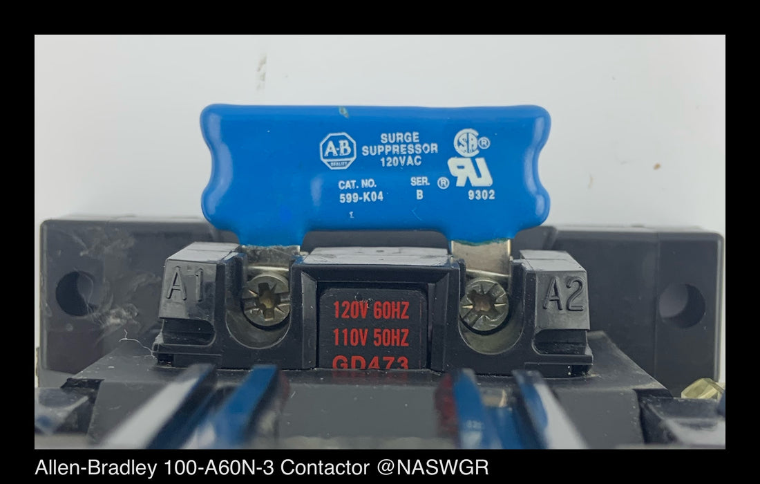 Allen-Bradley 100-A60N-3 Contactor ~ 60 Amp