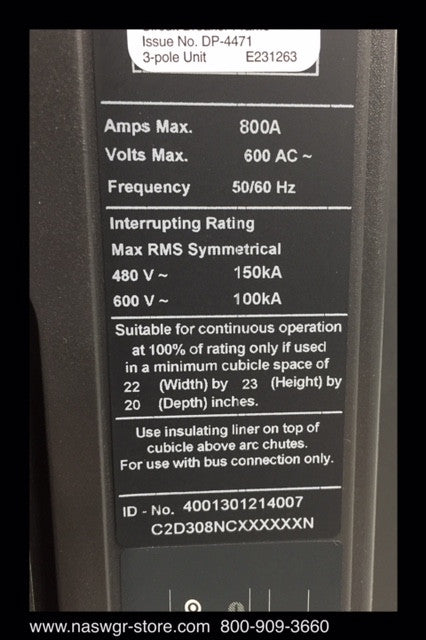 WLC2D308 / C2D308NCXXXXXXN ~ Unused Surplus Siemens WLC2D308 / C2D308NCXXXXXXN Circuit Breaker