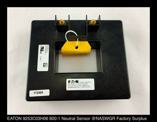 EATON 9253C03H06 Neutral Sensor 800:1 Ratio Surplus Surplus