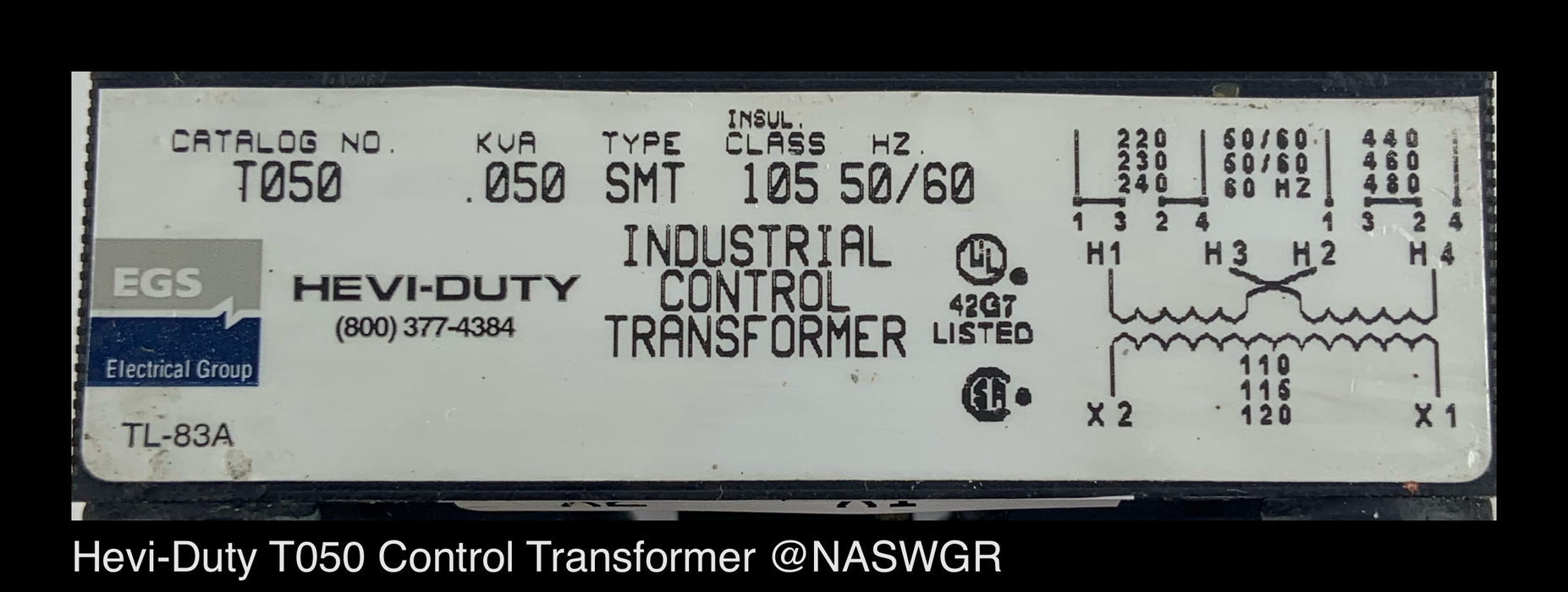Hevi-Duty T050 Control Transformer