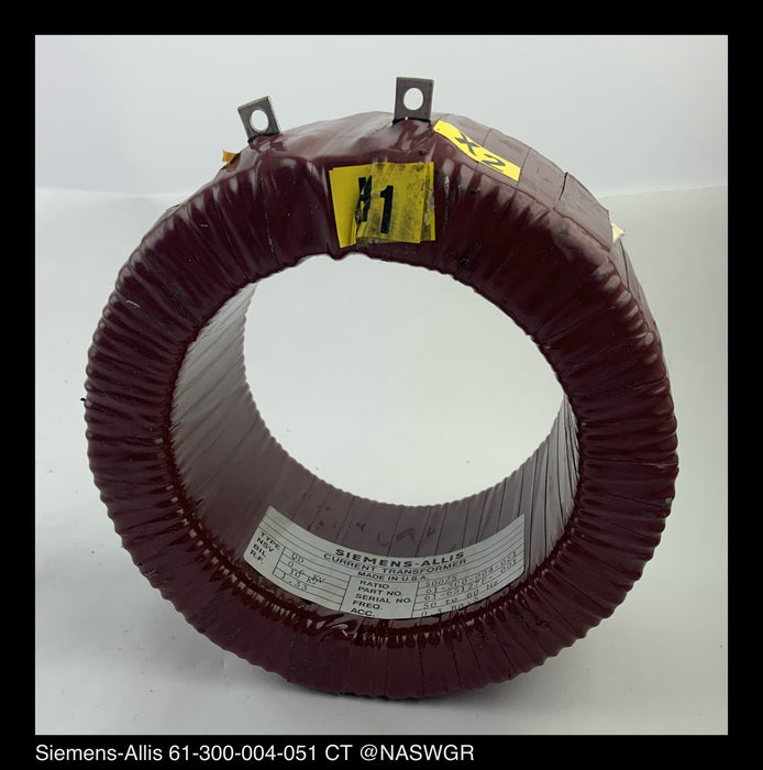 Siemens-Allis 61-300-004-051 Current Transformer ~ 500:5