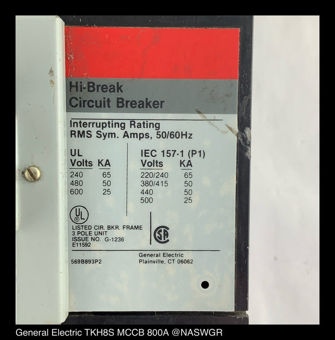 General Electric TKH8S Molded Case Circuit Breaker ~ 600 Amp
