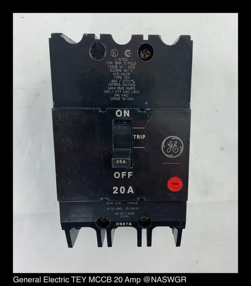 General Electric TEY20 Molded Case Circuit Breaker ~ 20 Amp