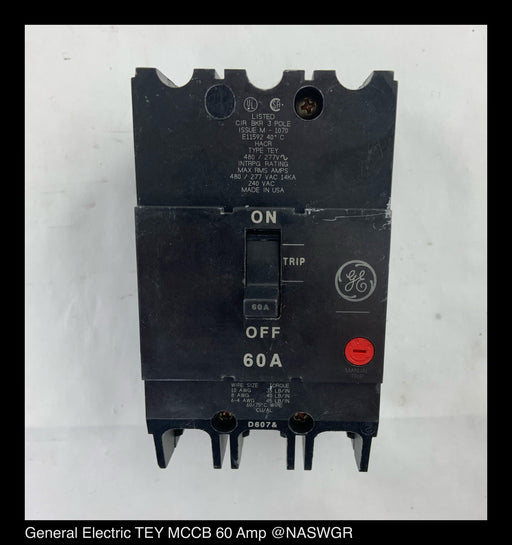 General Electric TEY60 Molded Case Circuit Breaker ~ 60 Amp