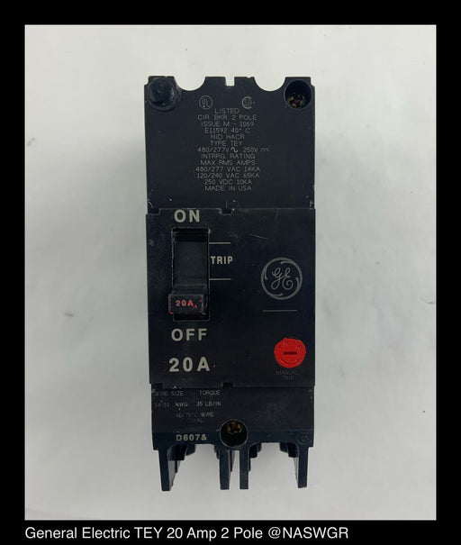 General Electric TEY20 Molded Case Circuit Breaker ~ 20 Amp