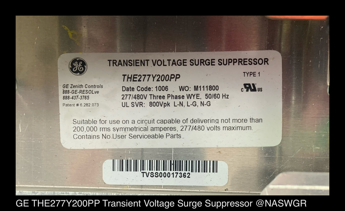 General Electric THE277Y200PP Transient Voltage Surge Suppressor / Ferraz Shawmut SS200-4 Special Purpose Switch