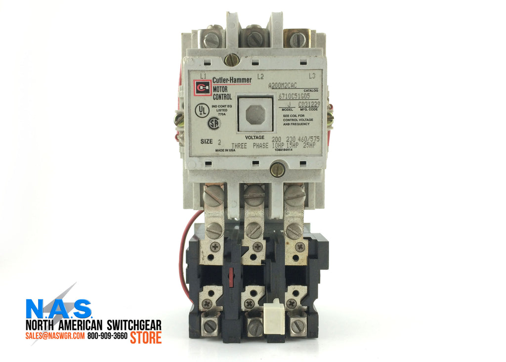 A200M2CAC ~ Motor Control Contactor Model: J Size: 2 with Thermal Over ...