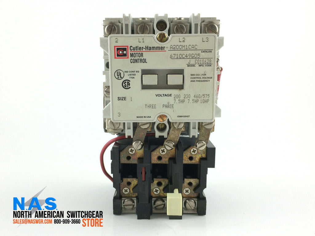 Cutler Hammer A200M1CAC Motor Control Contactor — North American ...
