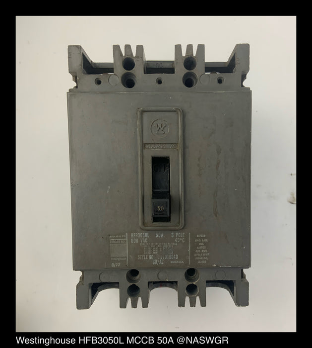 Westinghouse HFB3050L Molded Case Circuit Breaker - 50 Amp