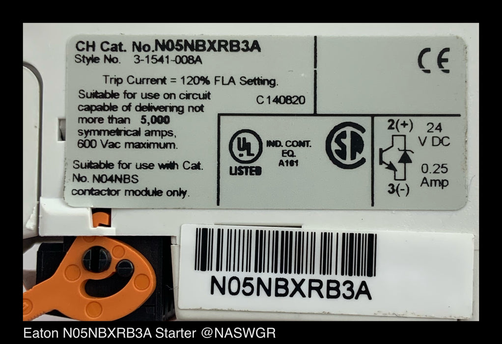 Eaton N101BSAB3A IT. Electro-Mechanical Starter - 9A/24v - Unused