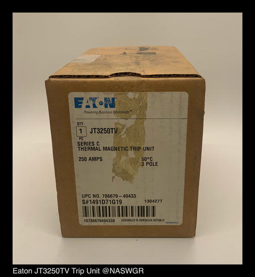 Eaton JT3250TV Thermal Magnetic Trip Unit ~ 250 Amp ~ 1491D71G19 ~ Surplus