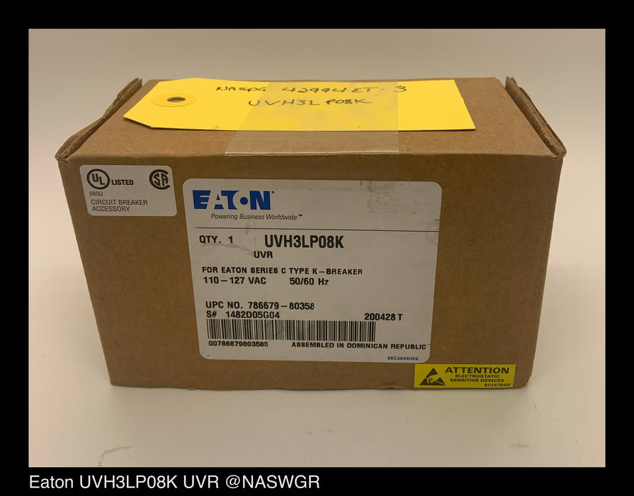 Eaton UVH3LP08K Undervoltage Release ~ 1482D05G04 ~Unused Surplus