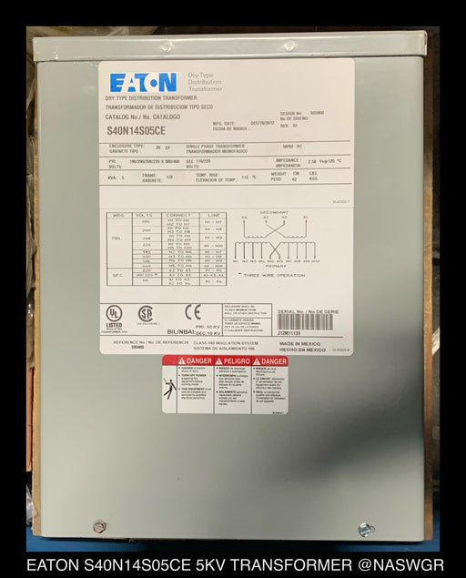 Eaton S40N14S05CE General-Purpose Encapsulated Transformer 5 KVA