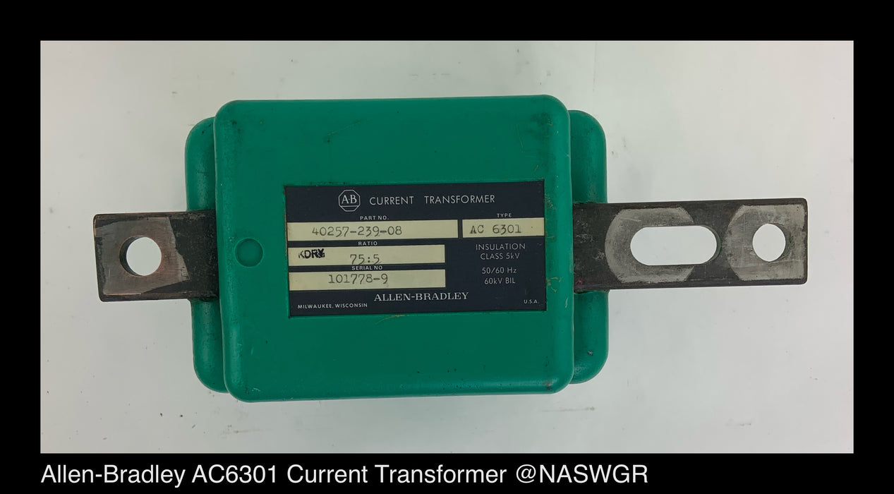 Allen-Bradley AC 6301 Current Transformer ~ 75:5