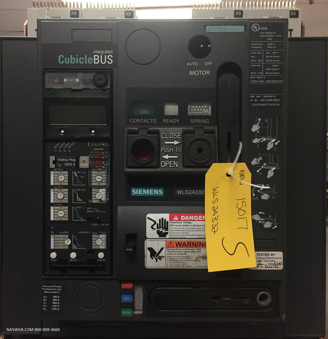 Siemens WLS2A332/S2A332WFFCXG8CN Circuit Breaker ~ 3200 Amp