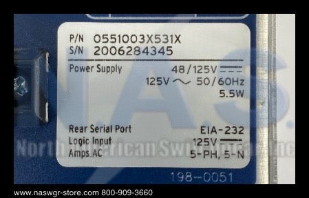 Schweitzer Engineering Laboratories SEL-551 Overcurrent / Reclosing Relay
