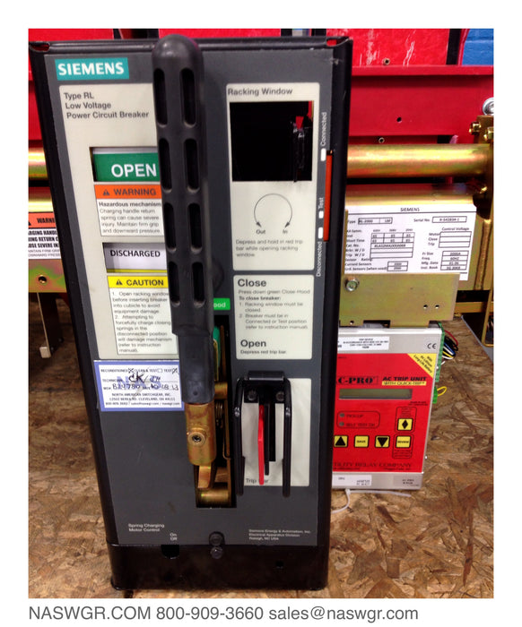 RL-2000 , SIEMENS RL-2000 Circuit Breaker , RLAS2MAJXXA068 , 2000 amp RL circuit breaker , MO/DO Class A Reconditoned with URC AC Pro