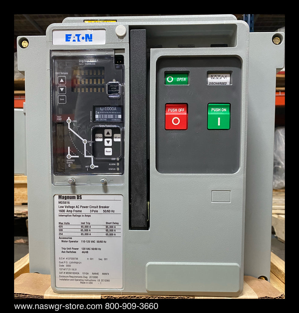 Eaton Magnum DS MDS616 Circuit Breaker (E/O,B/I) - 1000 Amp - Unused
